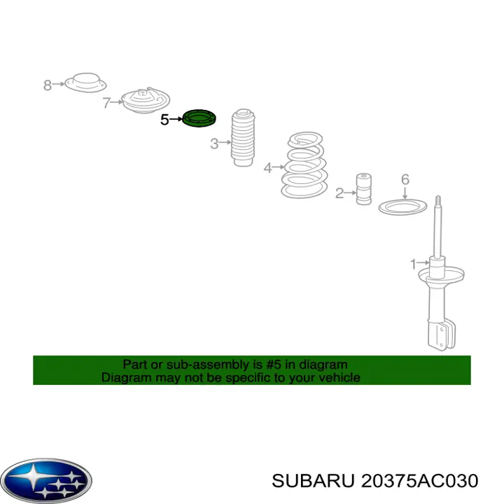 Проставка (гумове кільце) пружини задньої, верхня Subaru 20375AC030 ціна, від 20.38 USD