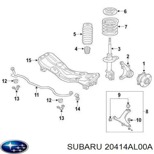 Подушка стабілізатора Subaru 20414AL00A ціна, від 6.35 USD