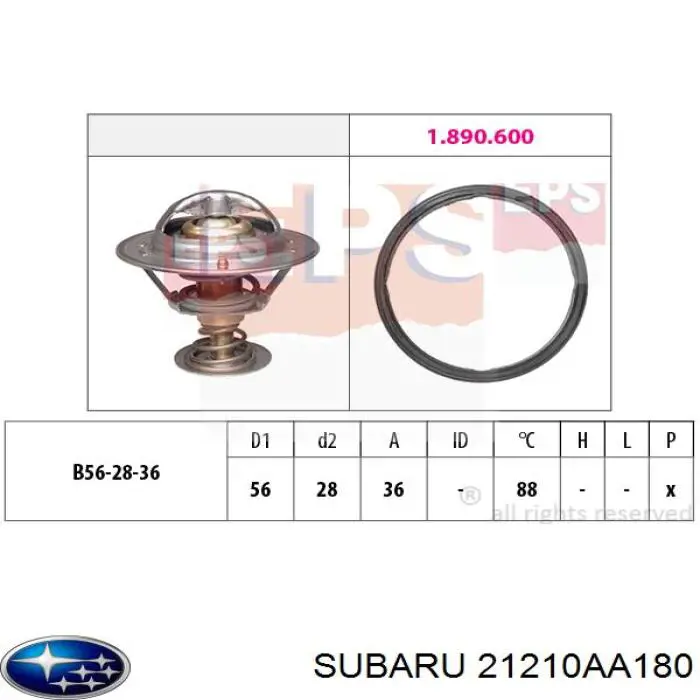 Купити 21210AA180 Subaru Термостат в корпусі