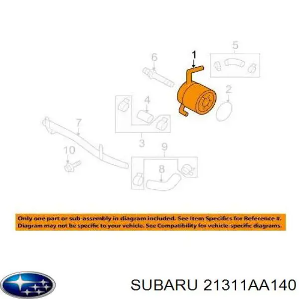 Радіатор масляний Subaru 21311AA140 ціна, від 31.04 USD