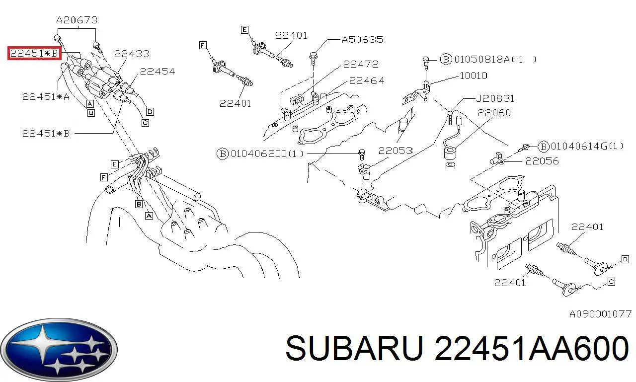 22451AA600 Subaru Проводи високовольтні