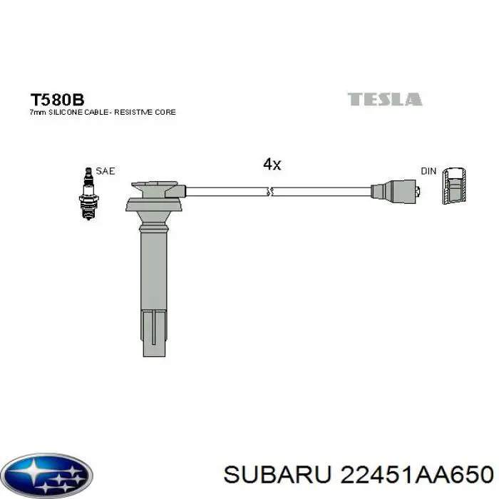 22451AA650 Subaru Проводи високовольтні