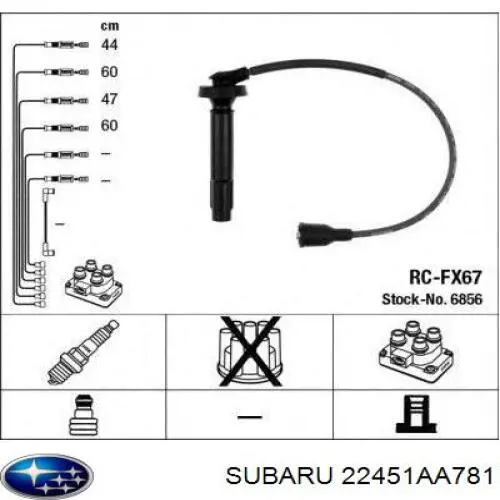 Дроти запалювання Subaru 22451AA781 ціна, від 26.16 USD