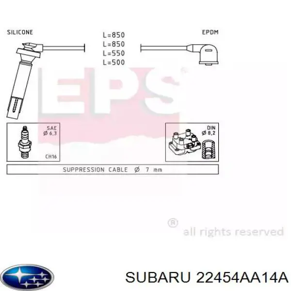 Дроти запалювання Subaru 22454AA14A ціна, від 33.56 USD