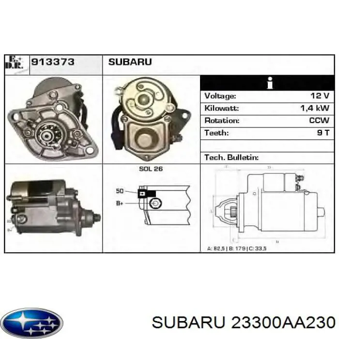 Стартер 23300AA230 Subaru