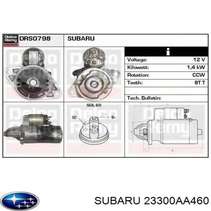 23300AA460 Subaru стартер