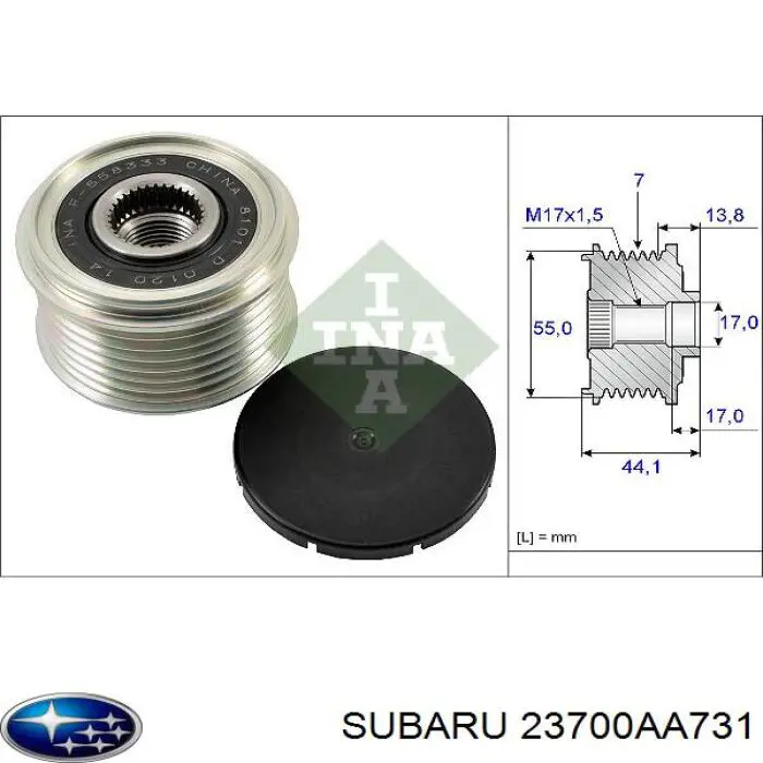 23700AA732 Subaru Авто генератор