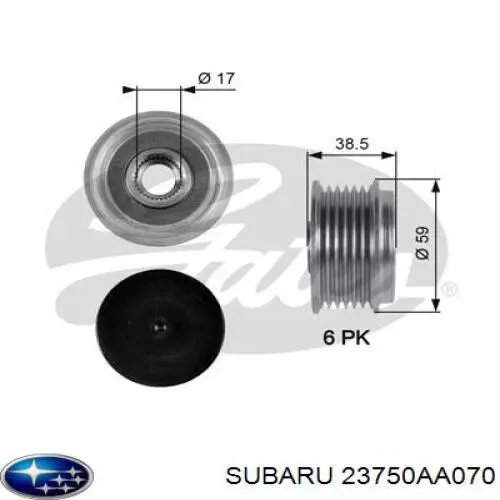 Купити 23750AA070 Subaru Шків генератора