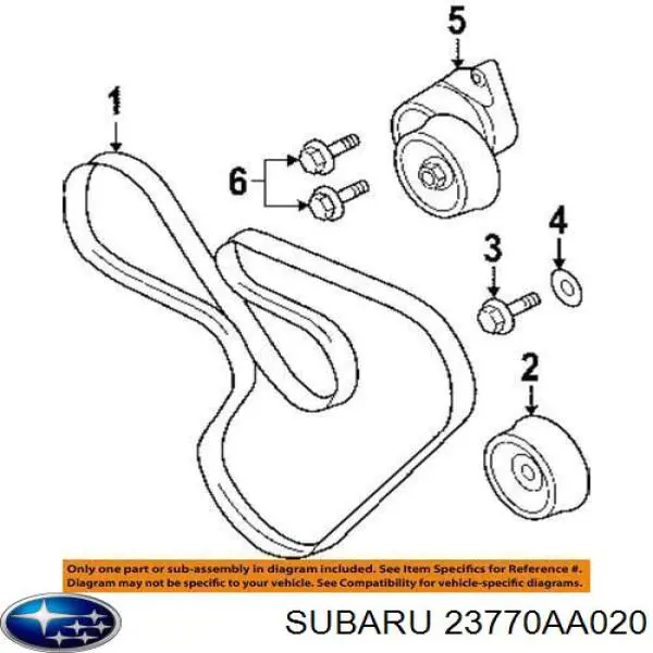 23770AA020 Subaru ролик приводного ременя, паразитний