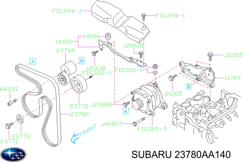 Купити 23780AA140 Subaru Ремінь генератора
