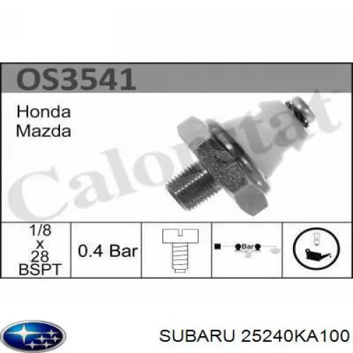 Манометри (показник тиску масла) Subaru 25240KA100 ціна, від 3.50 USD