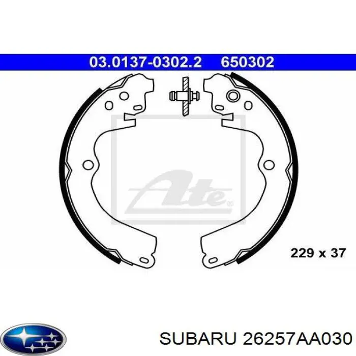 26257AA030 Subaru колодки гальмові задні, барабанні