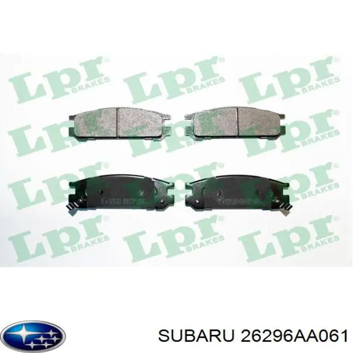 Колодки гальмові задні, дискові 26296AA061 Subaru