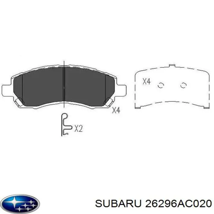 26296AC020 Subaru колодки гальмівні передні, дискові