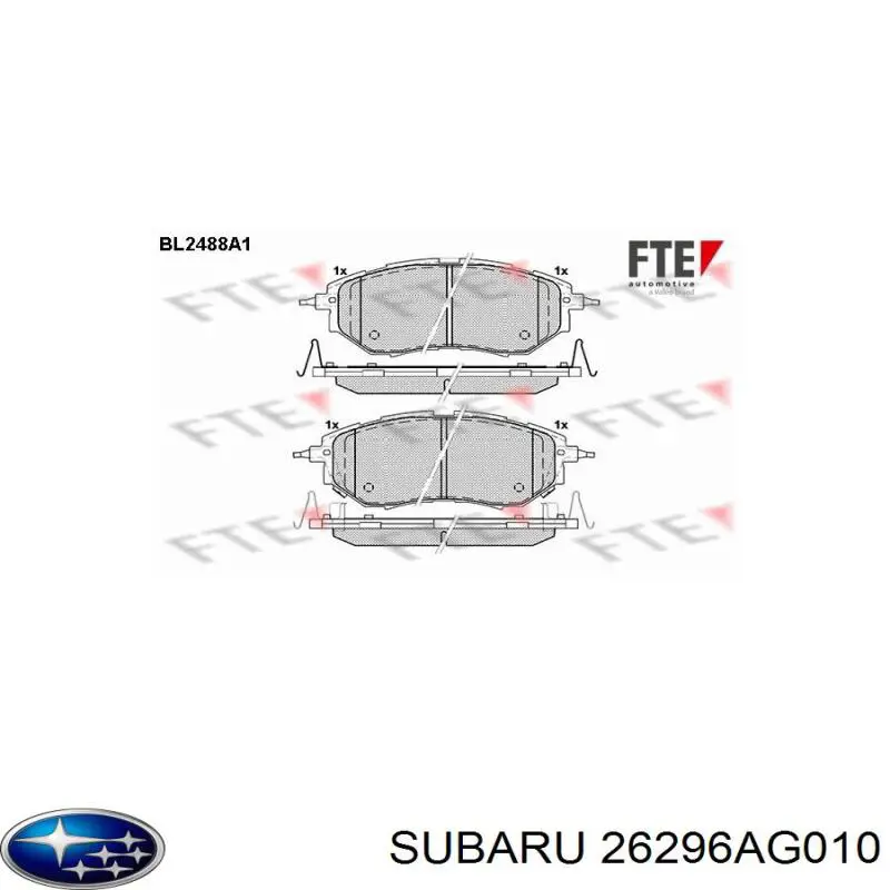 Гальмівні колодки Subaru 26296AG010 ціна, від 40.86 USD