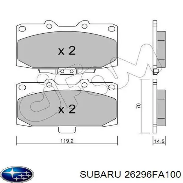 Гальмівні колодки Subaru 26296FA100 ціна, від 27.06 USD