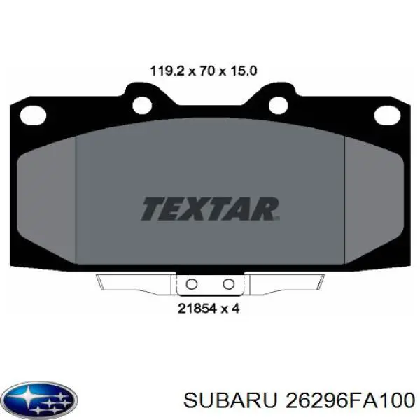 Купити 26296FA100 Subaru Колодки гальмівні передні, дискові