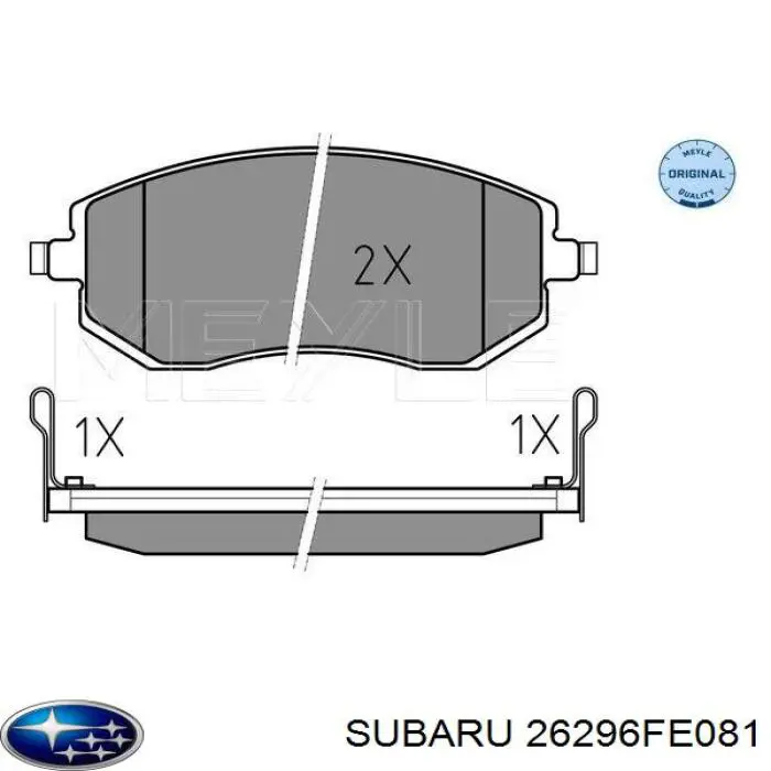 26296FE081 Subaru колодки гальмівні передні, дискові