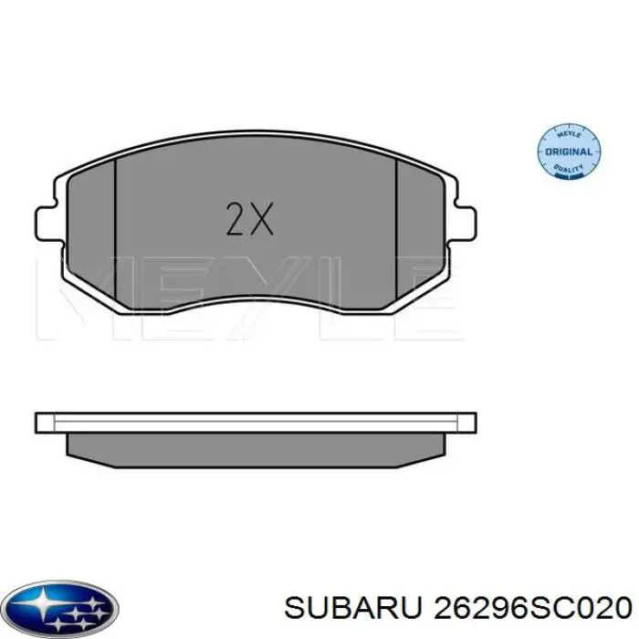 26296SC020 Subaru Передні гальмівні колодки