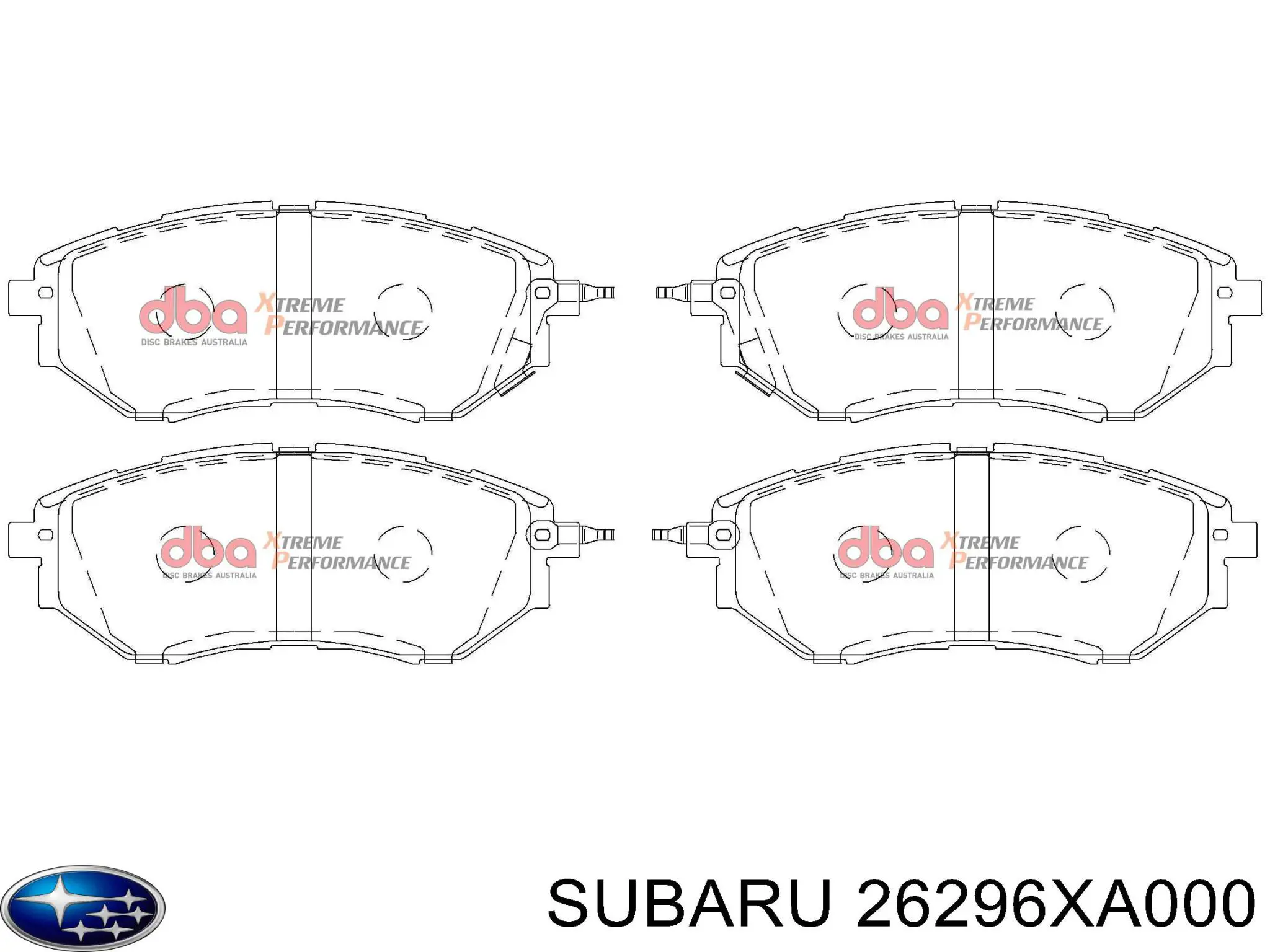 26296XA000 Subaru колодки гальмівні передні, дискові