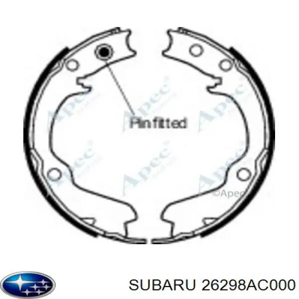 26298AC000 Subaru колодки ручника/стоянкового гальма