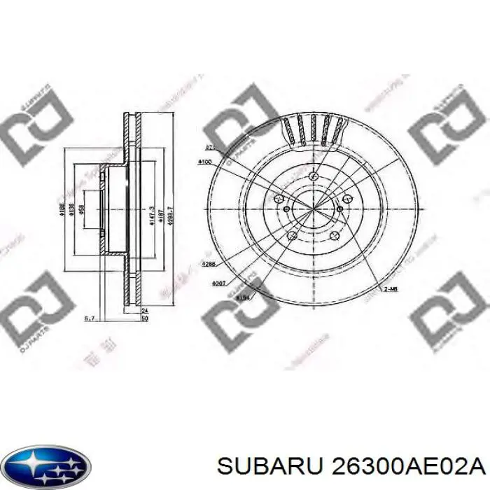 26300AE02A Subaru Гальмо дискове переднє