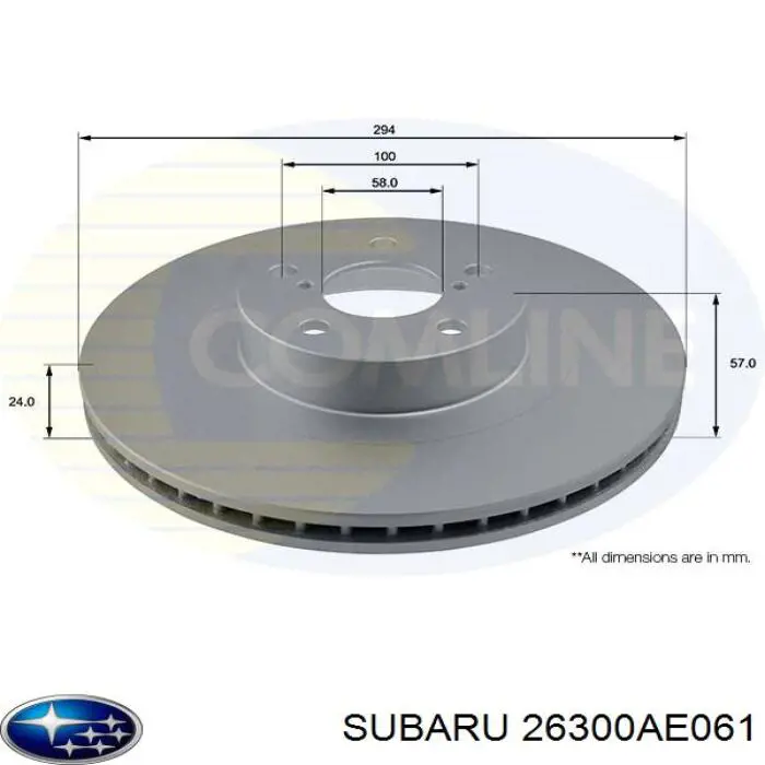 Гальмівні диски передні 26300AE061 Subaru