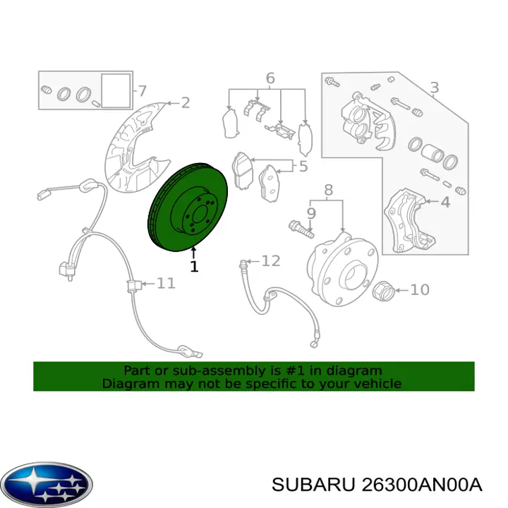 26300AN00A Subaru Гальмо дискове переднє
