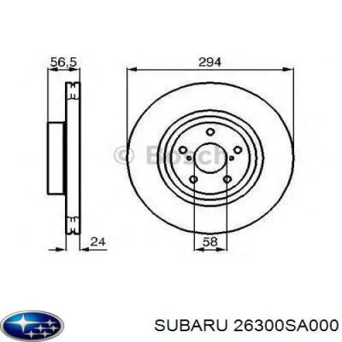 26300SA000 Subaru диск гальмівний передній