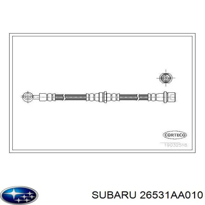 Шланг гальмівний передній, лівий Subaru 26531AA010 ціна, від 14.27 USD