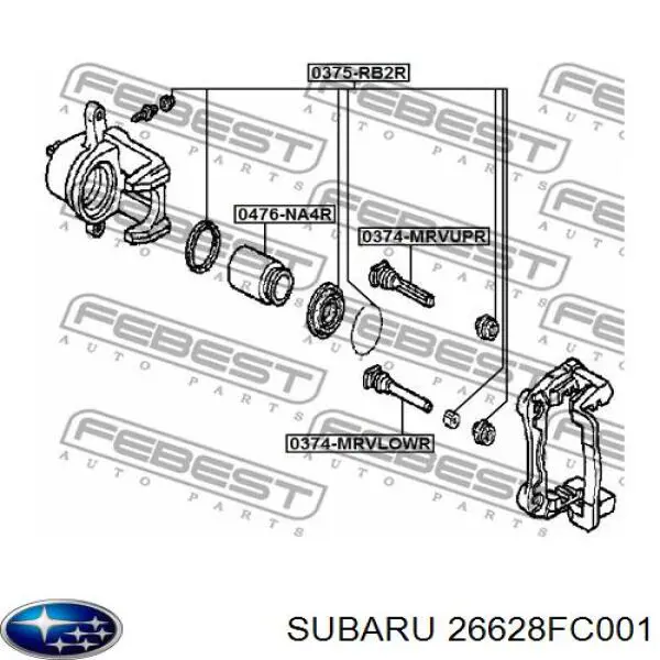 Купити 26628FC001 Subaru Направляюча супорту заднього, верхня