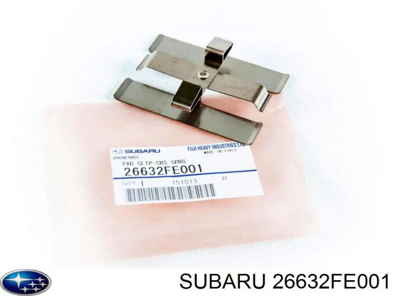 Комплект пружинок кріплення дискових колодок, задніх SUBARU 26632FE001