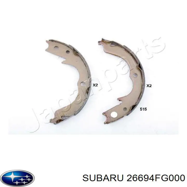 Колодки гальмові задні, барабанні Subaru 26694FG000 ціна, від 22.60 USD