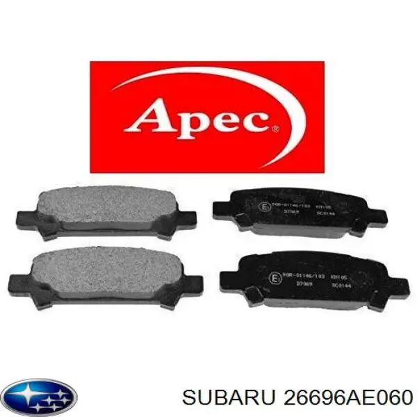 26696AE060 Subaru Колодки гальмівні задні, дискові