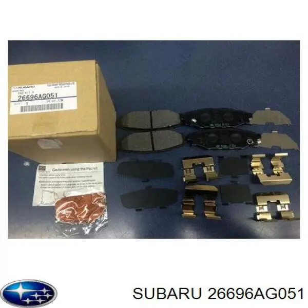 26696AG051 Subaru колодки гальмівні передні, дискові