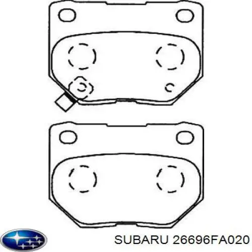 Задні гальмівні колодки Subaru 26696FA020 ціна, від 21.16 USD