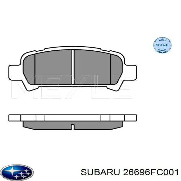 26696FC001 Subaru колодки гальмові задні, дискові