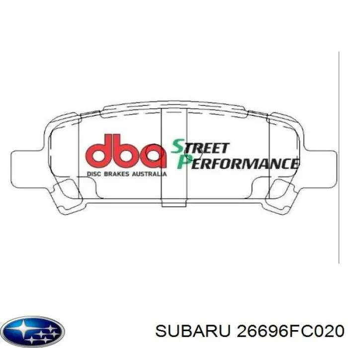 Колодки гальмові задні, дискові 26696FC020 Subaru