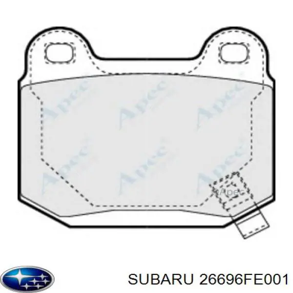26696FE001 Subaru колодки гальмові задні, дискові