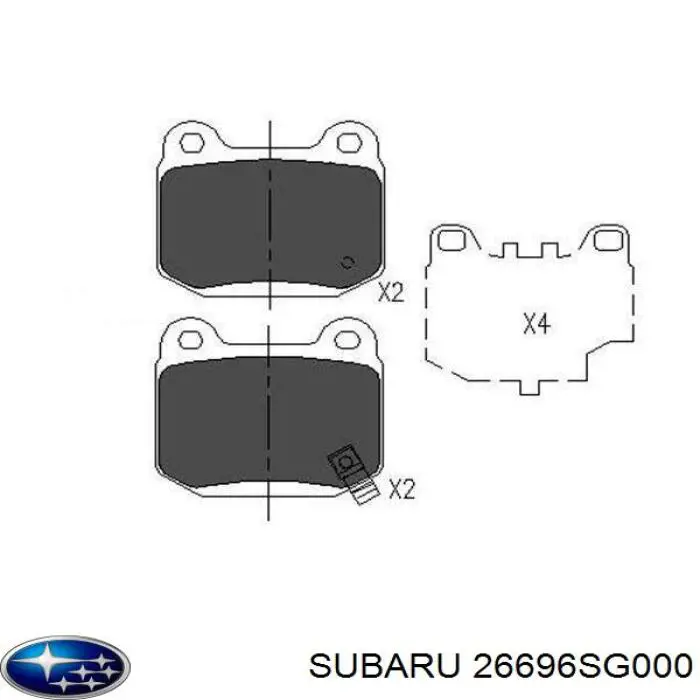 26696SG000 Subaru колодки гальмові задні, дискові