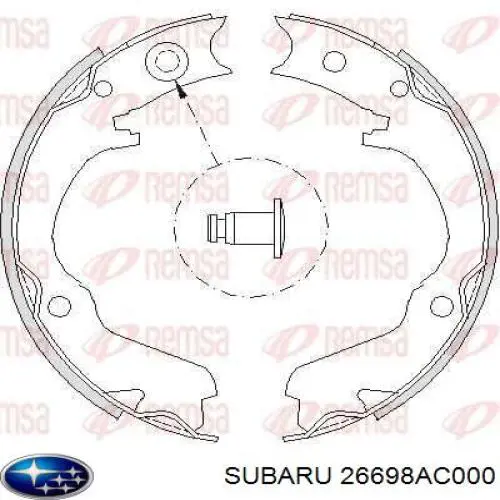Колодки ручника / стоянкового гальма Subaru 26698AC000 ціна, від 23.68 USD