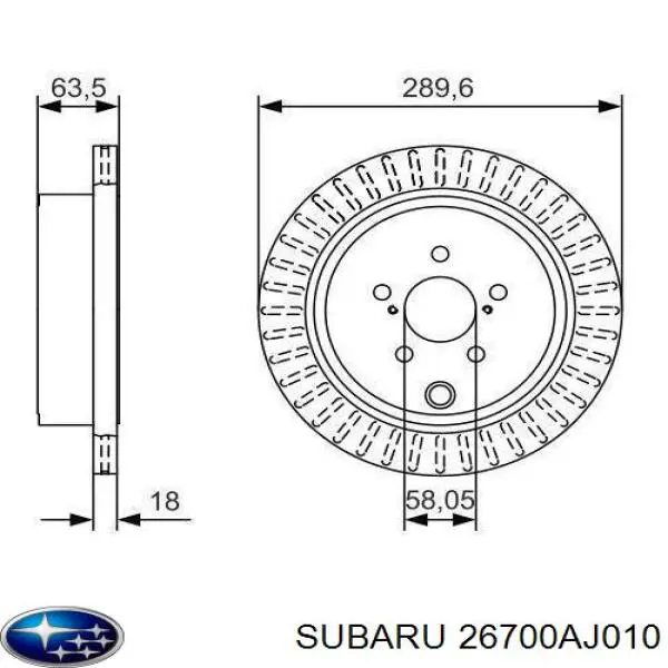 Купити 26700AJ010 Subaru Диск заднього гальма