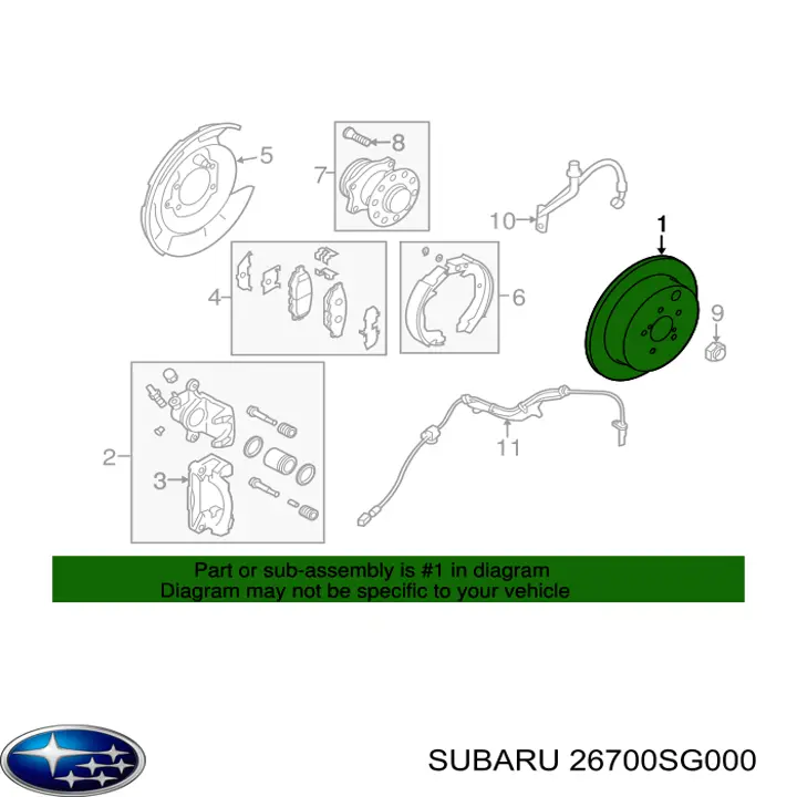 Купити 26700SG000 Subaru Диск заднього гальма