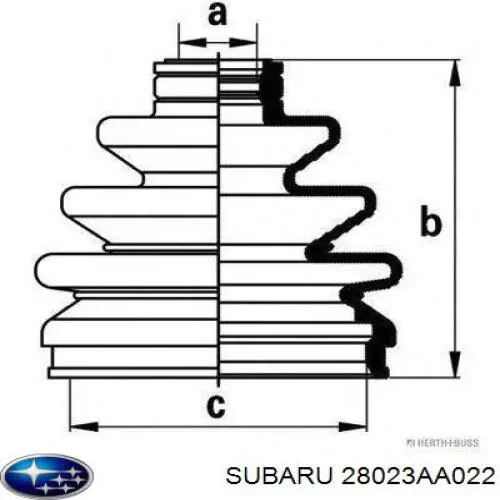 Пильник шарніра кутових швидкостей зовнішній передній Subaru 28023AA022 ціна, від 6.21 USD