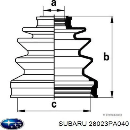 Пильник ШРУСа внутрішній 28023PA040 Subaru