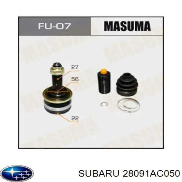 Граната колісна Subaru 28091AC050 ціна, від 29.36 USD