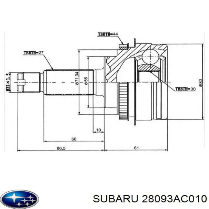 ШРУС внутрішній, передній MARKET (OEM) IK28321FE040