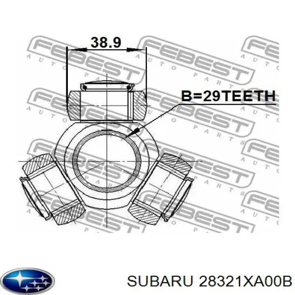 28321XA00B Subaru піввісь (привід передня)