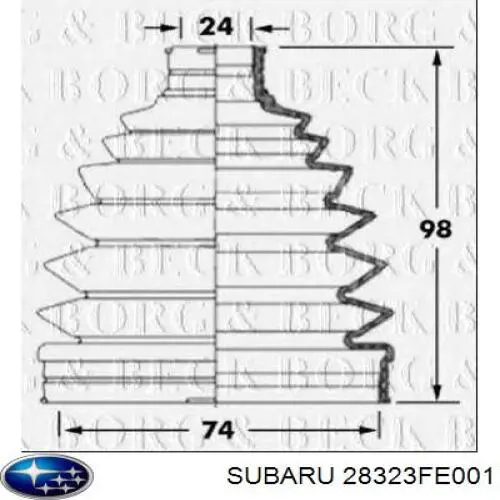 28323FE001 Subaru пильник шруса зовнішній, передній піввісі