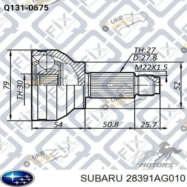 ШРУС зовнішній Subaru 28391AG010